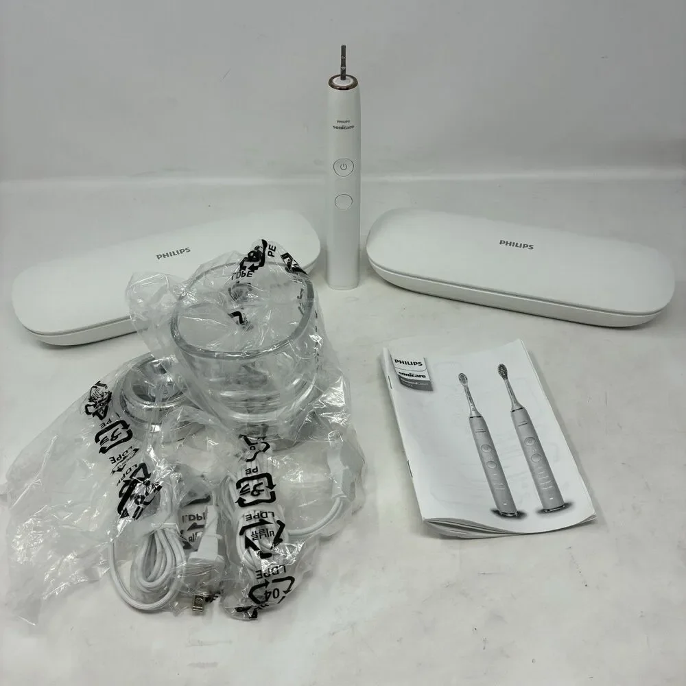 Philips Sonicare DiamondClean Rechargeable Toothbrush HX991 2Case 2Charger Glass